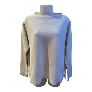 New Eileen Fisher Sweater Silk Organic Cotton Blend Sweater S Silk Mock Neck